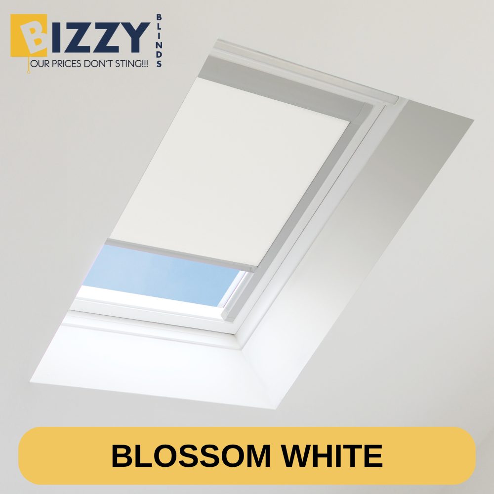 Image of a Velux Window Blinds In the colour white on Bizzy Blinds www.bizzyblinds.ie
