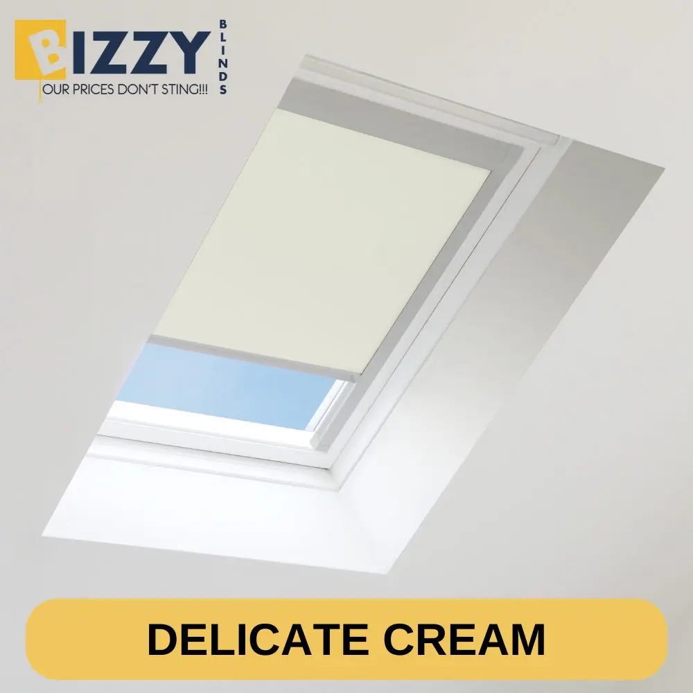 Image of a Velux Window Blinds In the colour delicate cream on Bizzy Blinds www.bizzyblinds.ie