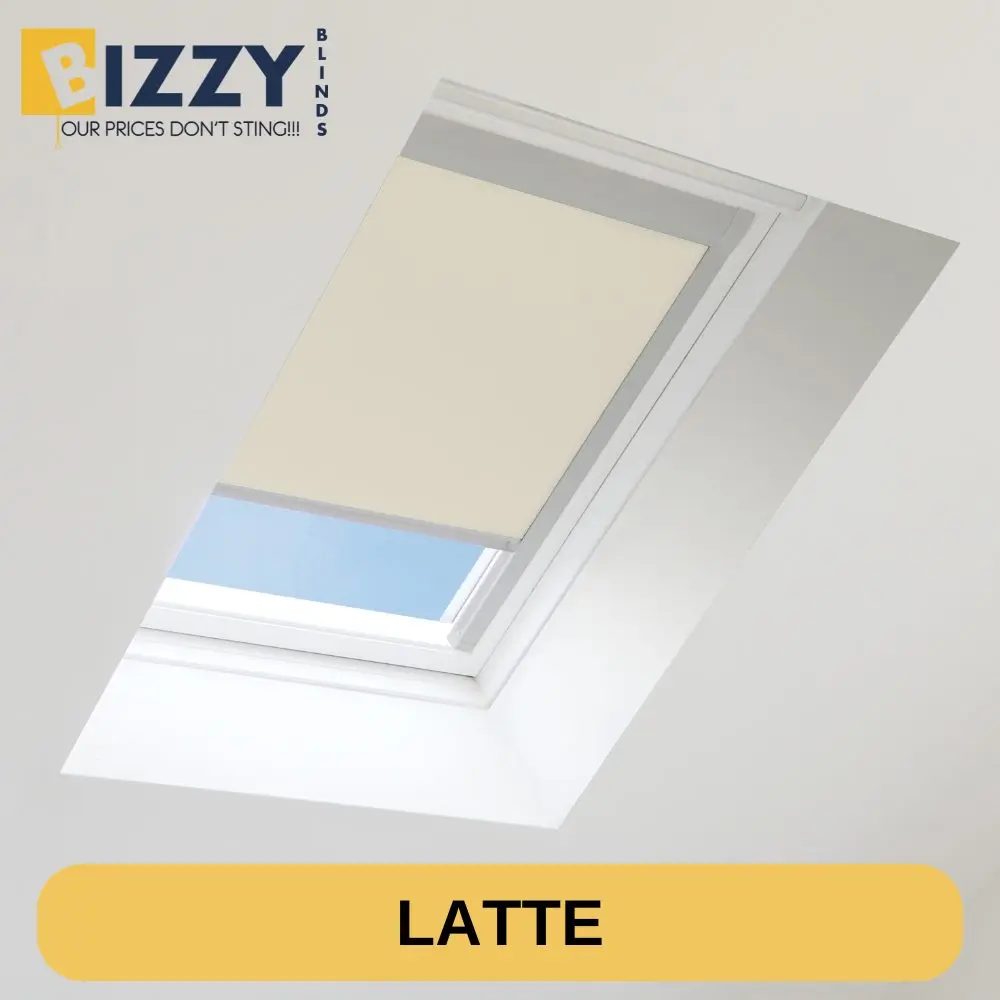 Image of a Velux Window Blinds In the colour latte on Bizzy Blinds www.bizzyblinds.ie