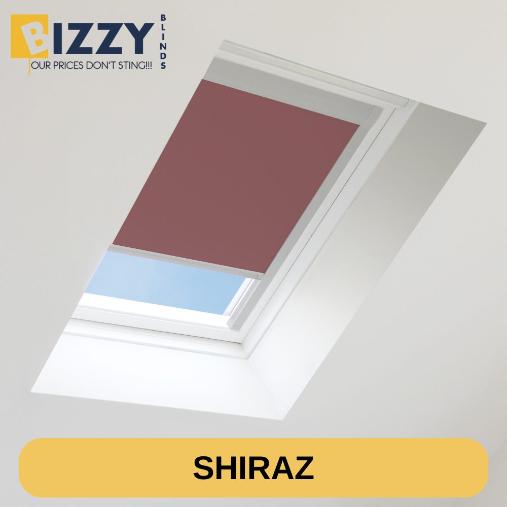 Image of a Velux Window Blinds In the colour Shriaz red on Bizzy Blinds www.bizzyblinds.ie