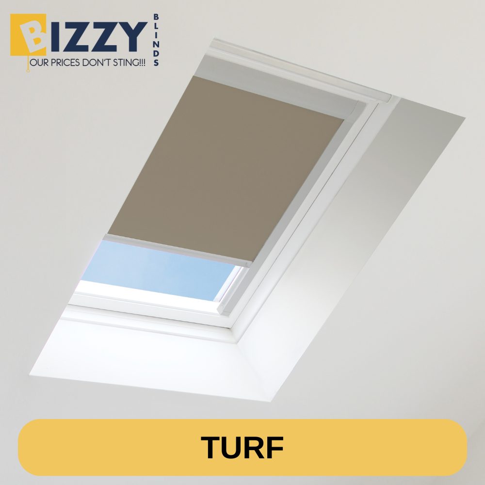 Image of a Velux Window Blinds In the colour turf brown on Bizzy Blinds www.bizzyblinds.ie